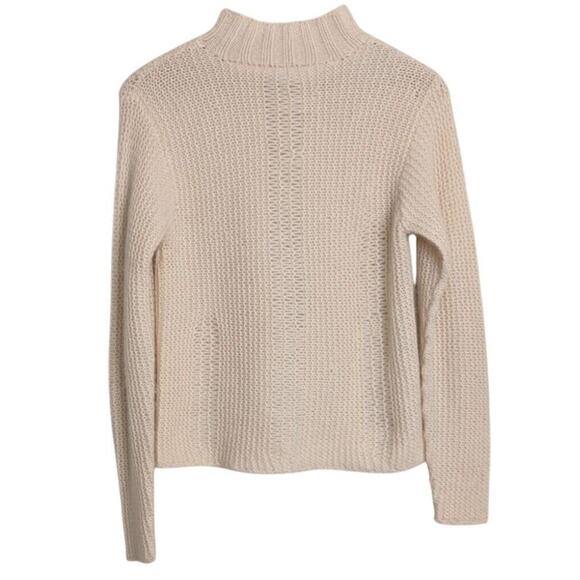 Chunky Knit Cashmere Sweater Women Medium Fisherman Preppy Old Money Minimalist - Picture 1 of 5